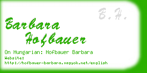 barbara hofbauer business card